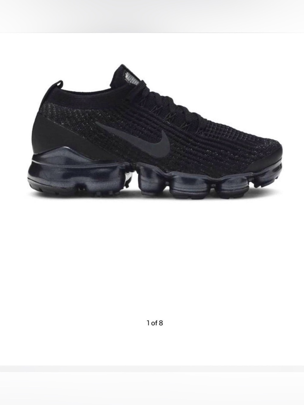 Nike 5Y VaporMax Flyknit Running Sneakers - Black Sz
